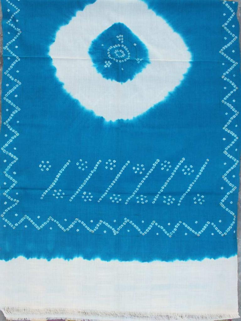Cyan-Blue Bandhani pure wool Shawl by Shilphaat