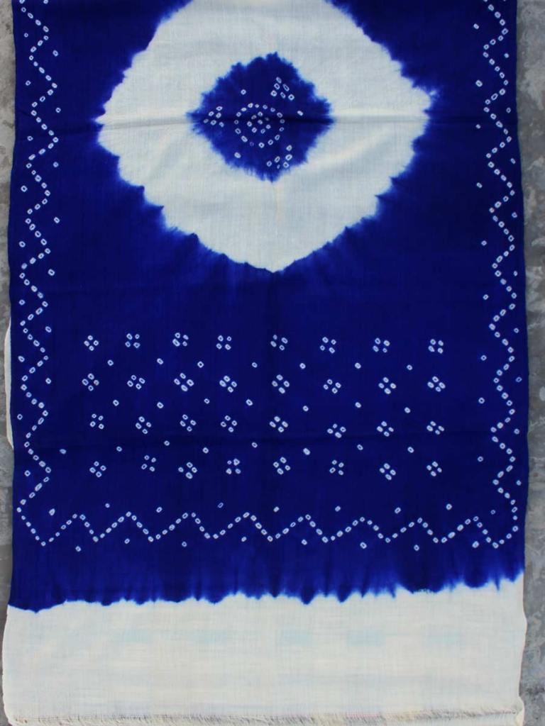 Ink-Blue Bandhej-shibori Pure wool Shawl by Shilphaat.com