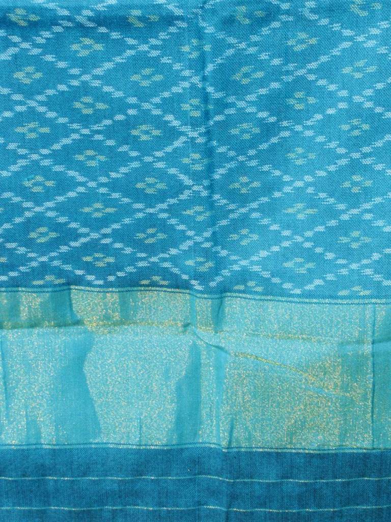 Cyan Blue Patan Patola woolen Shawl by Shilphaat