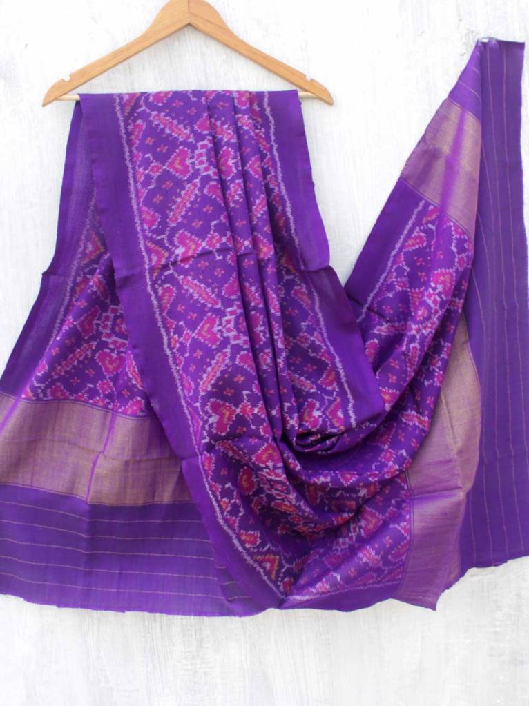 Dark-Purple Patan Patola Woolen Shawl by shilphaat