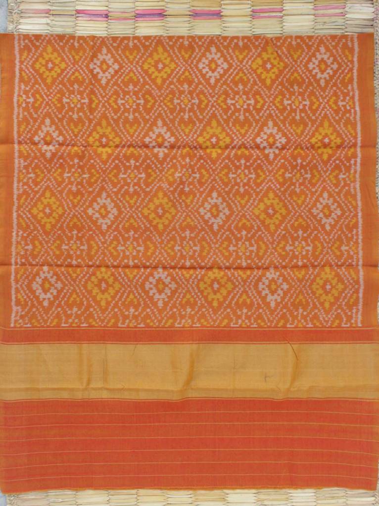 Ochre-Yellow Patan-Patola Woolen Shawl by Shilphaat.com