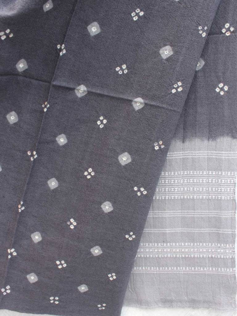 Grey Bhujodi Bandhej pure wool Shawl by Shilphaat